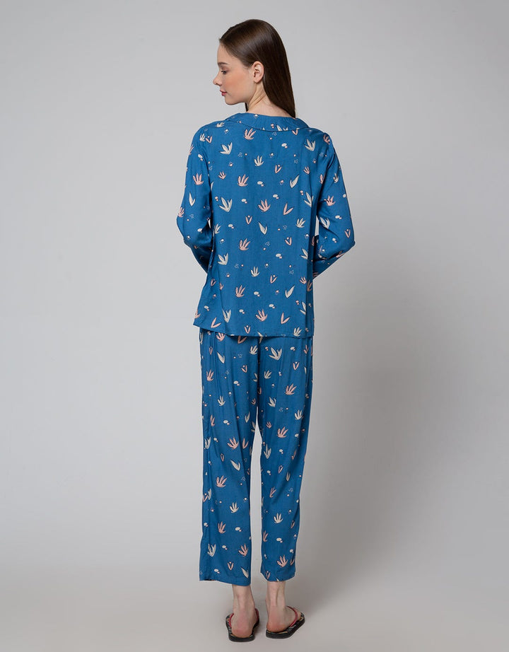 Nevada Long Sleeve Pyjama Pants Sharp Leaves