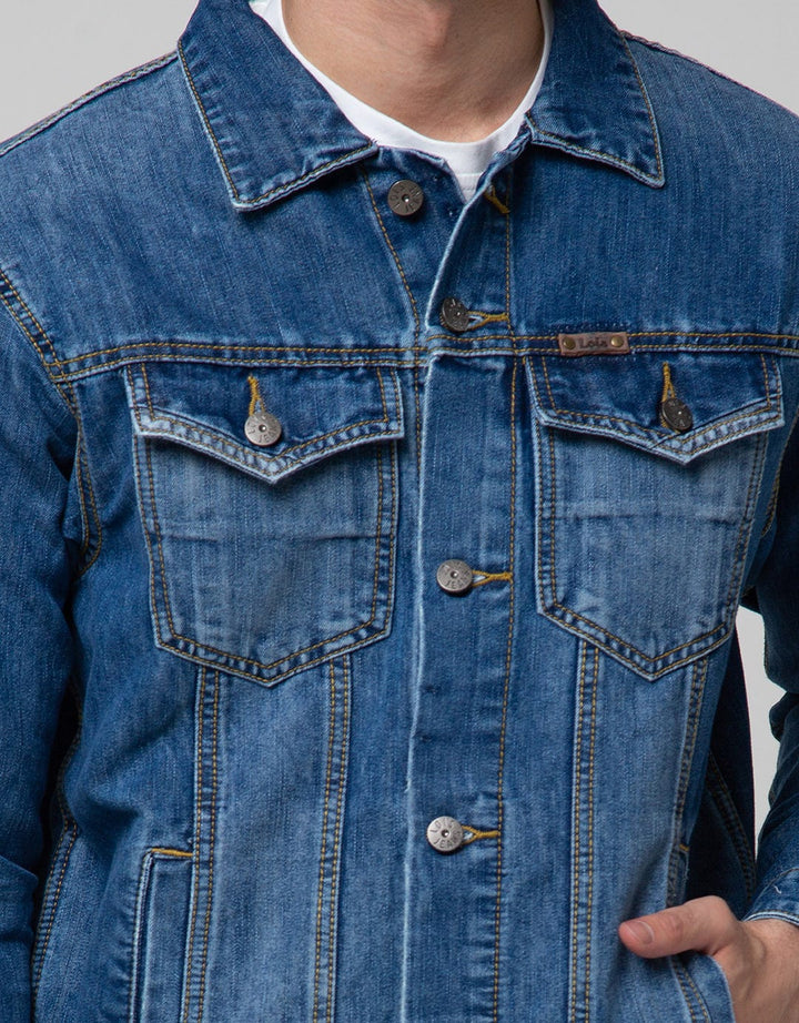 Lois Solid Denim Jaket Pria