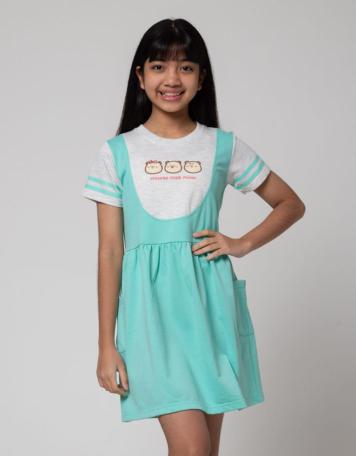 Aero Short Sleeve Midi Dress Bear Triple Head