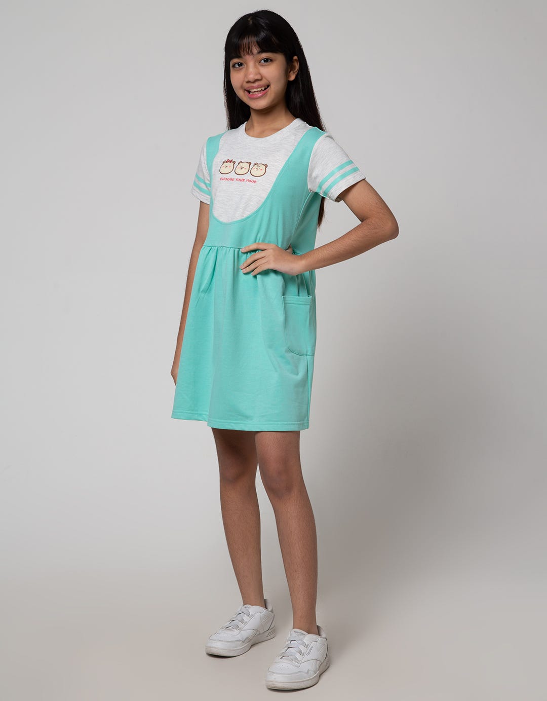 Aero Short Sleeve Midi Dress Bear Triple Head