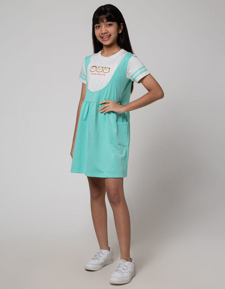 Aero Short Sleeve Midi Dress Bear Triple Head