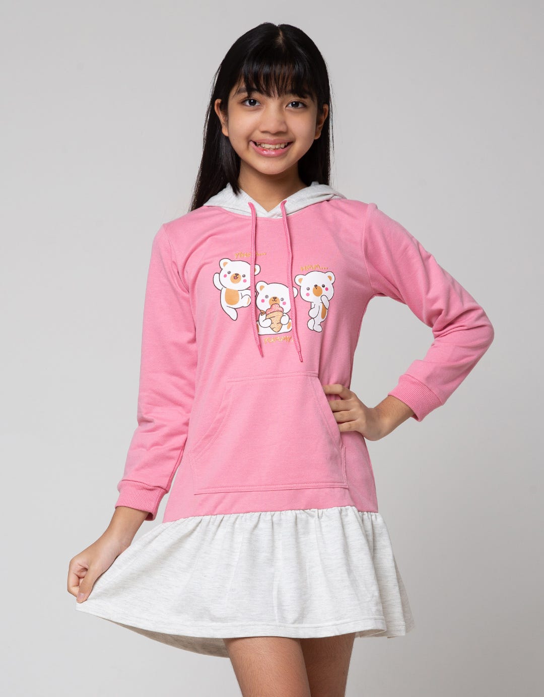 Aero Bear Ear Dress Hoodie Girls
