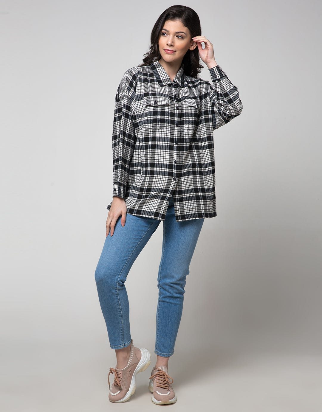 Lois Girl Cotton Shirt Medium Check