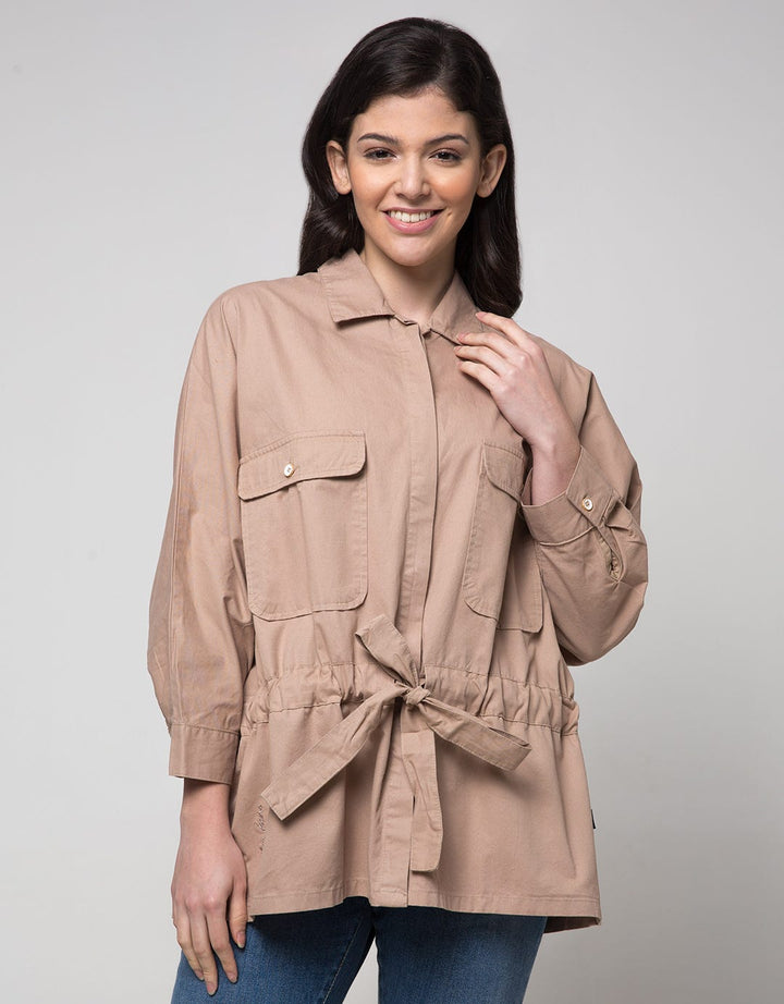 Lois Girl Twill Shirt With Drawstring