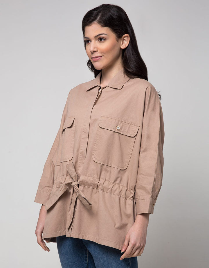 Lois Girl Twill Shirt With Drawstring