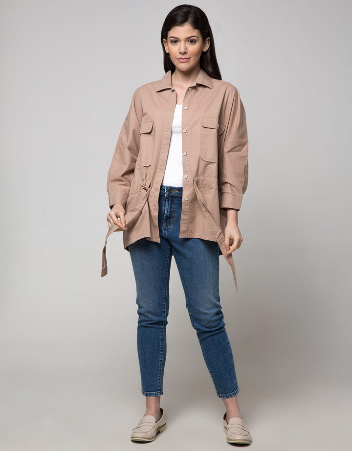 Lois Girl Twill Shirt With Drawstring