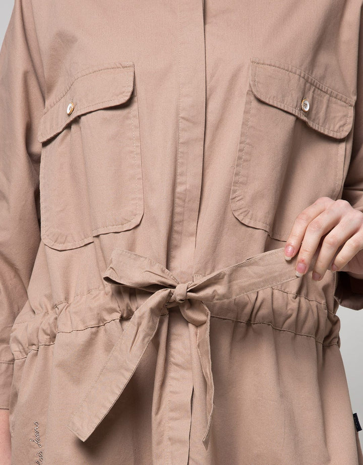 Lois Girl Twill Shirt With Drawstring