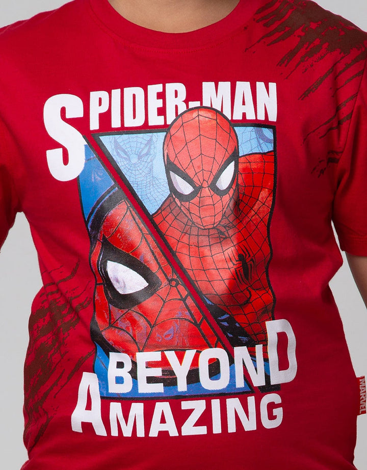 Marvel Short Sleeve T-Shirt Print Spiderman Beyond Amazing Scratch