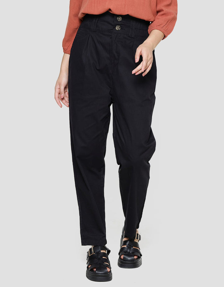 Details Women's High Waist Fit Paper Bag Long Pants