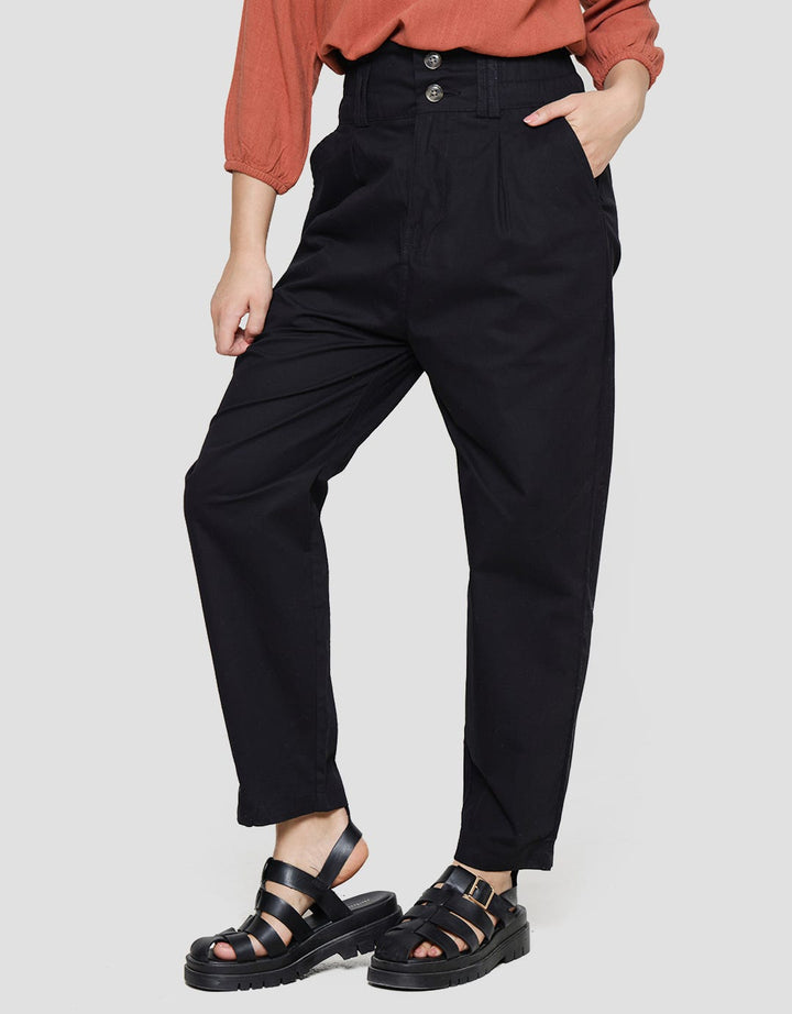 Details Women's High Waist Fit Paper Bag Long Pants