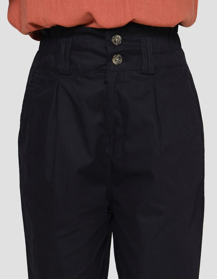 Details Women's High Waist Fit Paper Bag Long Pants
