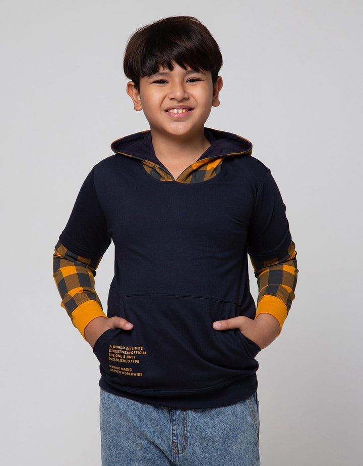 Nevada Hoodie Check Boys Sweater