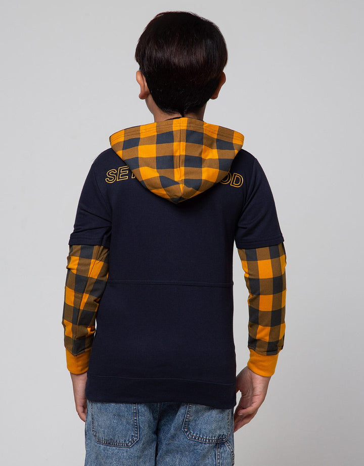 Nevada Hoodie Check Boys Sweater