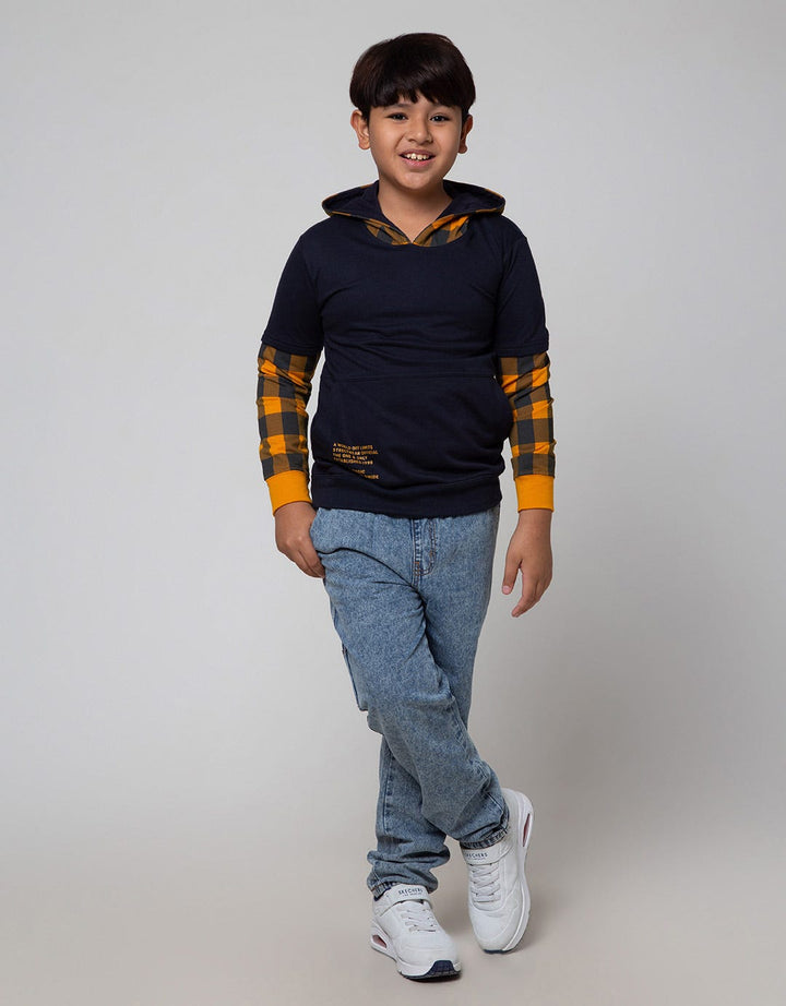 Nevada Hoodie Check Boys Sweater
