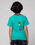 Little M Short Sleeve T-Shirt Print Dino Bordir Aplikasi Cucuk Belakang