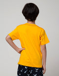 Little M Short Sleeve T-Shirt Print Dino Aplikasi Zipper Double Rib