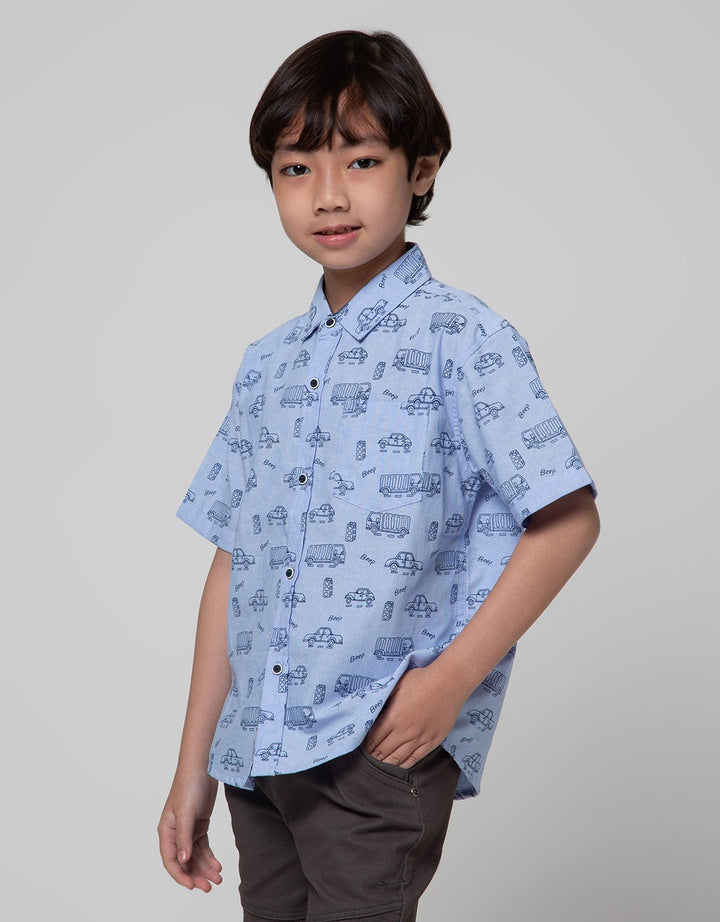 Little M Car Oxford Kemeja Anak Laki-laki