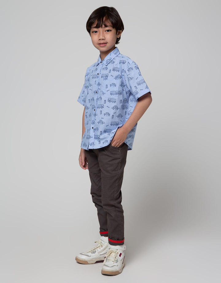 Little M Car Oxford Kemeja Anak Laki-laki