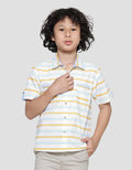 Little M Stripe Print Kemeja Anak Laki-laki