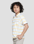 Little M Stripe Print Kemeja Anak Laki-laki