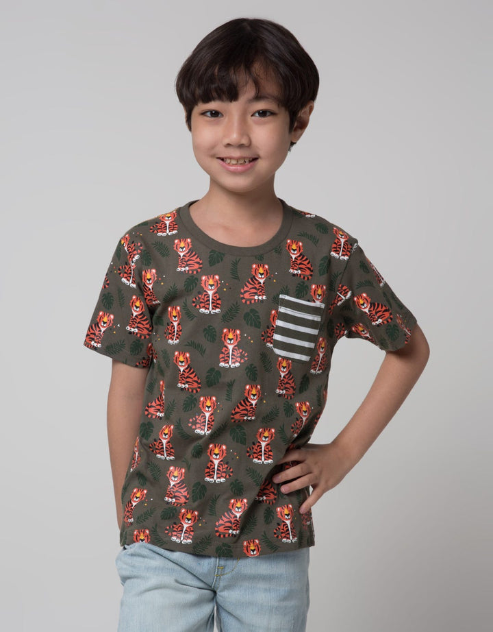 Little M Short Sleeve T-Shirt Print Tiger