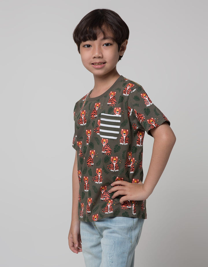 Little M Short Sleeve T-Shirt Print Tiger