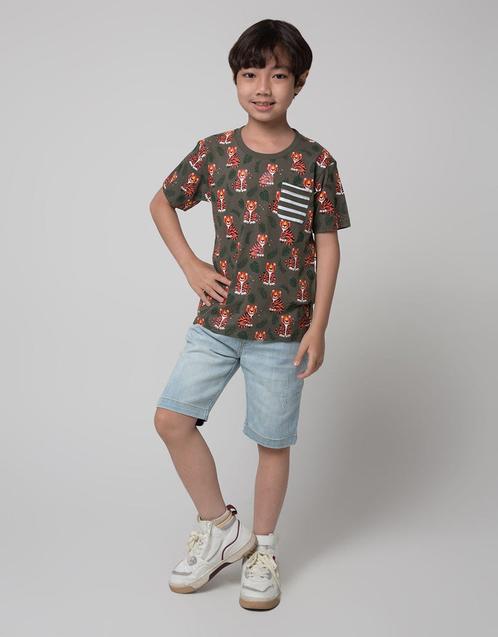 Little M Short Sleeve T-Shirt Print Tiger