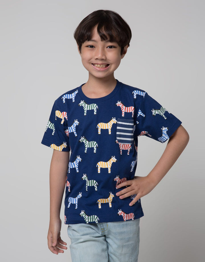Little M Short Sleeve T-Shirt Print Zebra