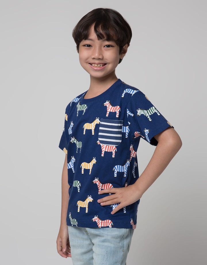 Little M Short Sleeve T-Shirt Print Zebra