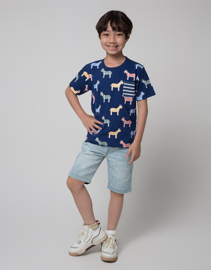 Little M Short Sleeve T-Shirt Print Zebra