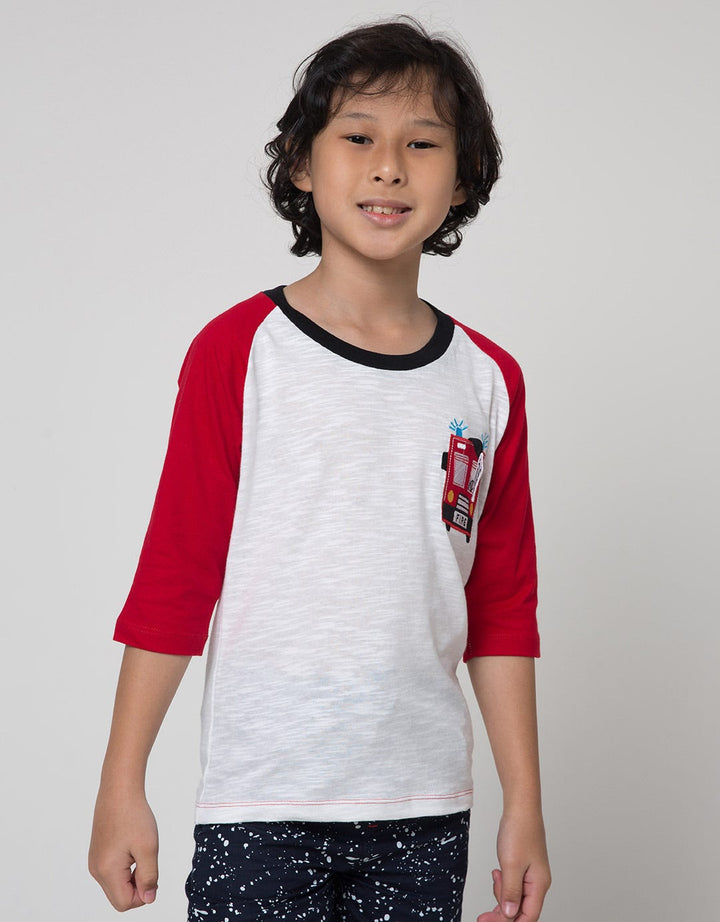 Little M Firetruck Kaos Anak Laki-laki