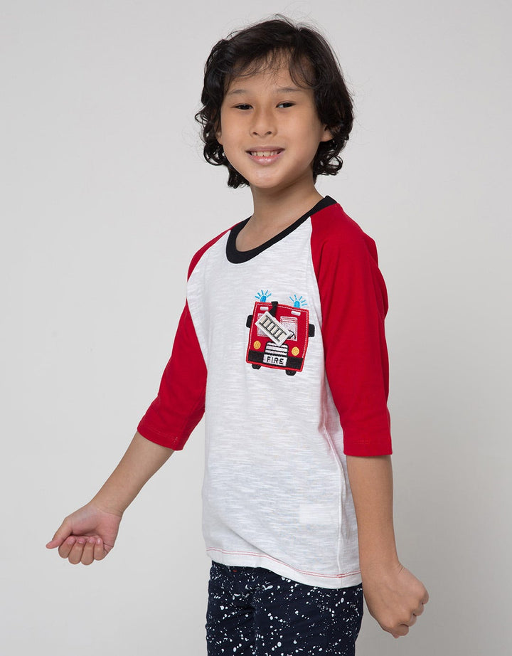 Little M Firetruck Kaos Anak Laki-laki