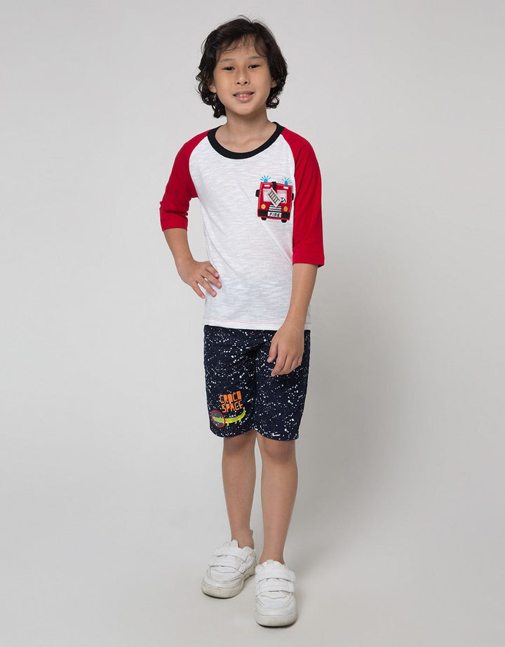 Little M Firetruck Kaos Anak Laki-laki