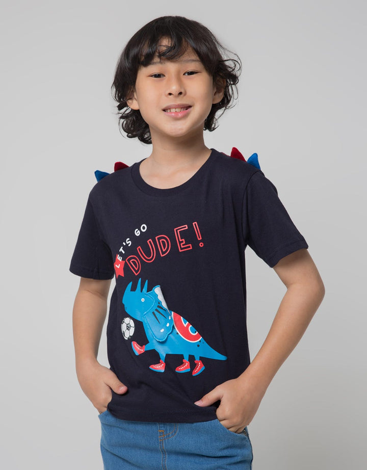 Little M Dino Lets Go Kaos Anak Laki-laki