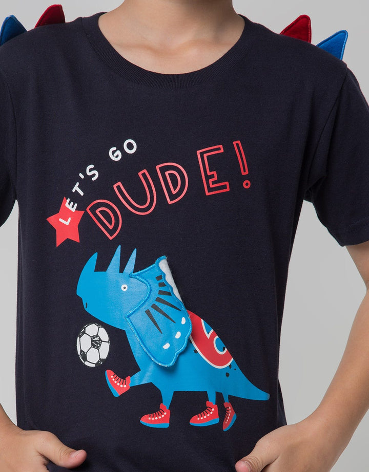 Little M Dino Lets Go Kaos Anak Laki-laki