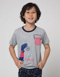 Little M Short Sleeve T-Shirt Dino Basket Cucuk Belakang