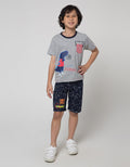 Little M Short Sleeve T-Shirt Dino Basket Cucuk Belakang