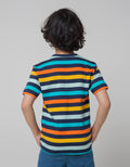 Little M Short Sleeve T-Shirt Stripe Yarndyed Combed 20S Dino Saku