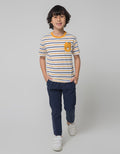 Little M Short Sleeve T-Shirt Stripe Yarndyed Cotton Combed 20S