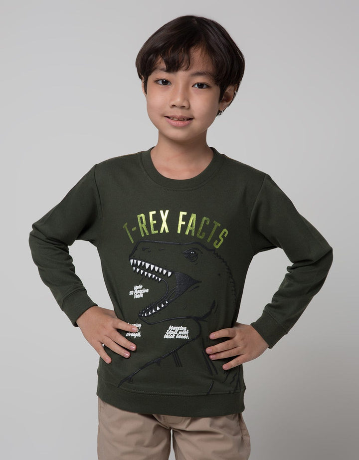 Little M Dino Foil Sweater Anak Laki-laki