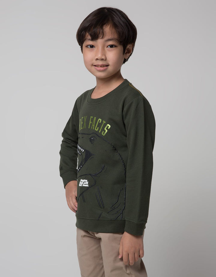 Little M Dino Foil Sweater Anak Laki-laki