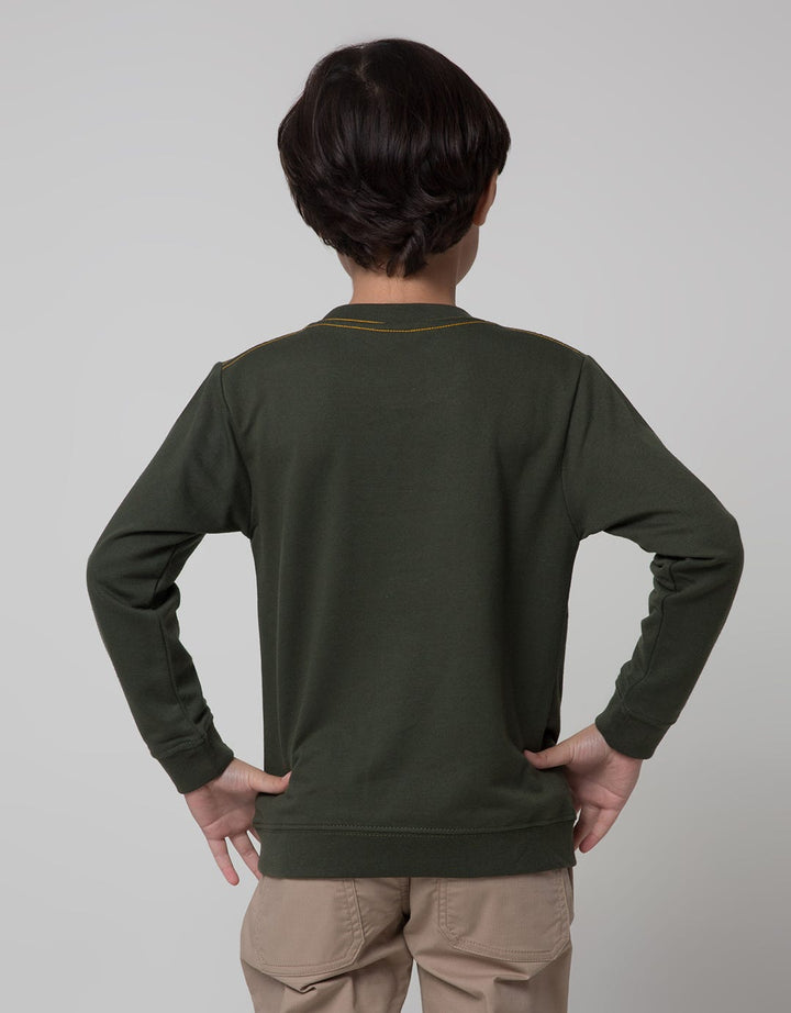 Little M Dino Foil Sweater Anak Laki-laki