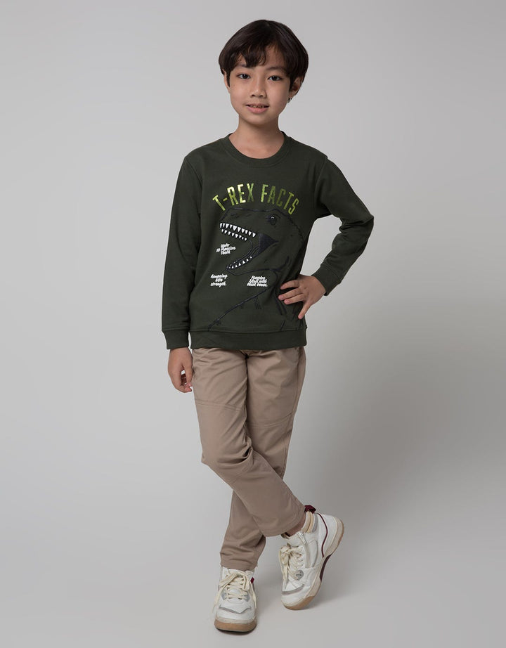 Little M Dino Foil Sweater Anak Laki-laki