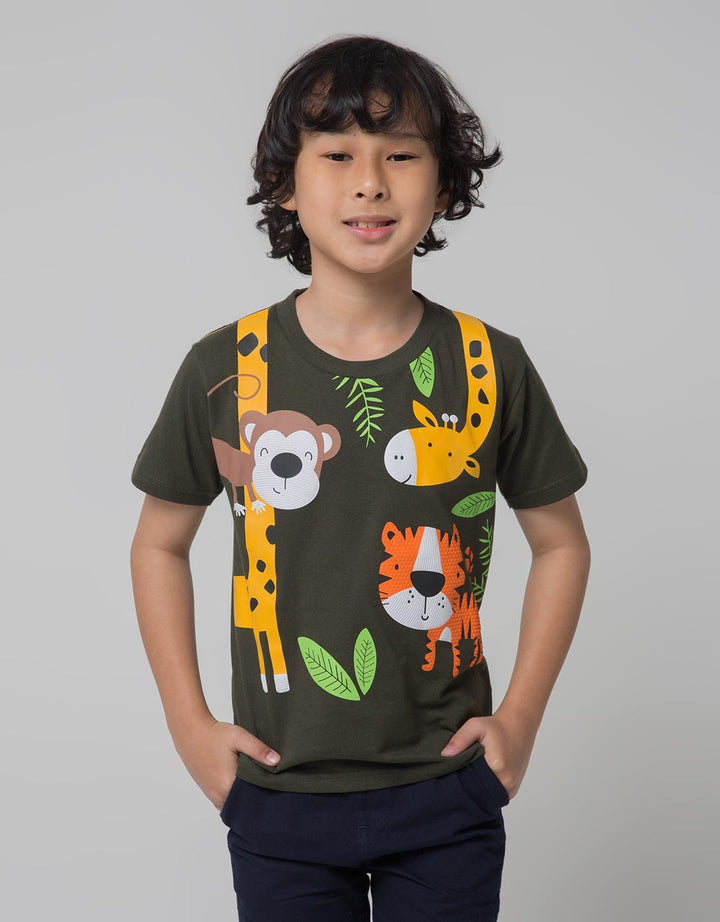 Little M Animal Print Kaos Anak Laki-laki