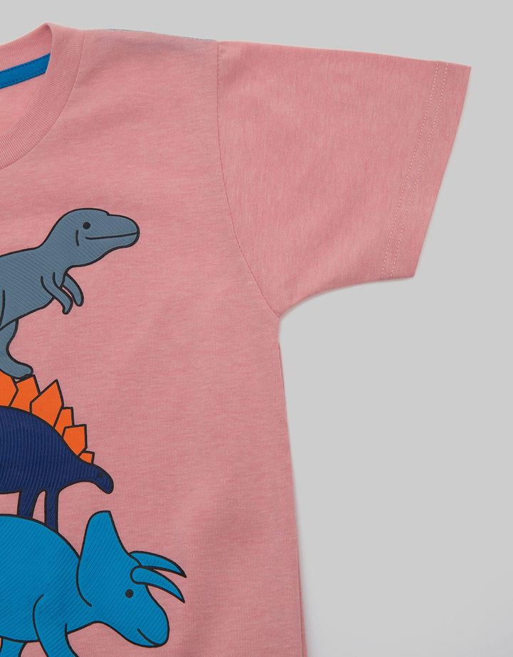 Little M Dino Print Kaos Anak Laki-laki
