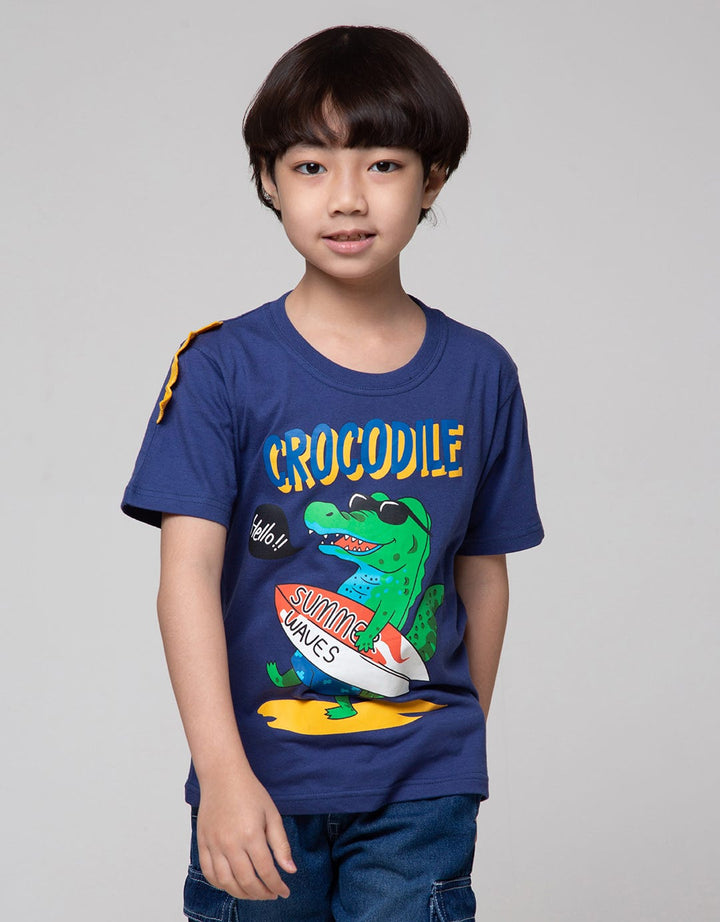 Little M Short Sleeve T-Shirt Print Croco Surf Aplikasi