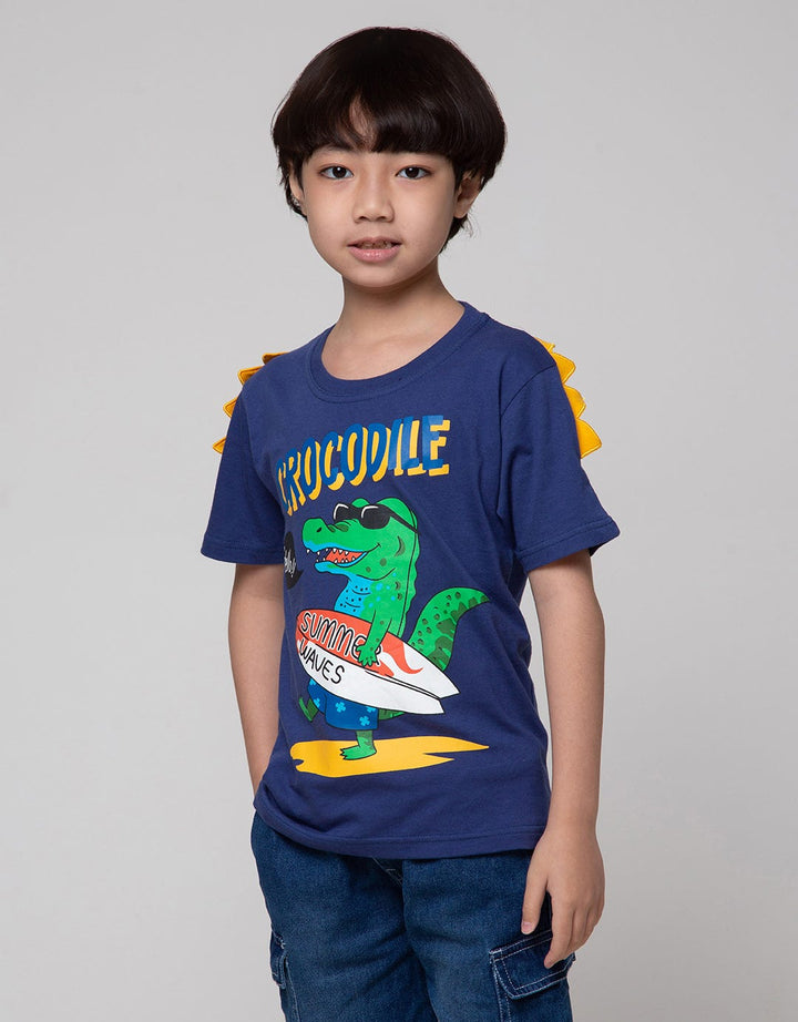 Little M Short Sleeve T-Shirt Print Croco Surf Aplikasi