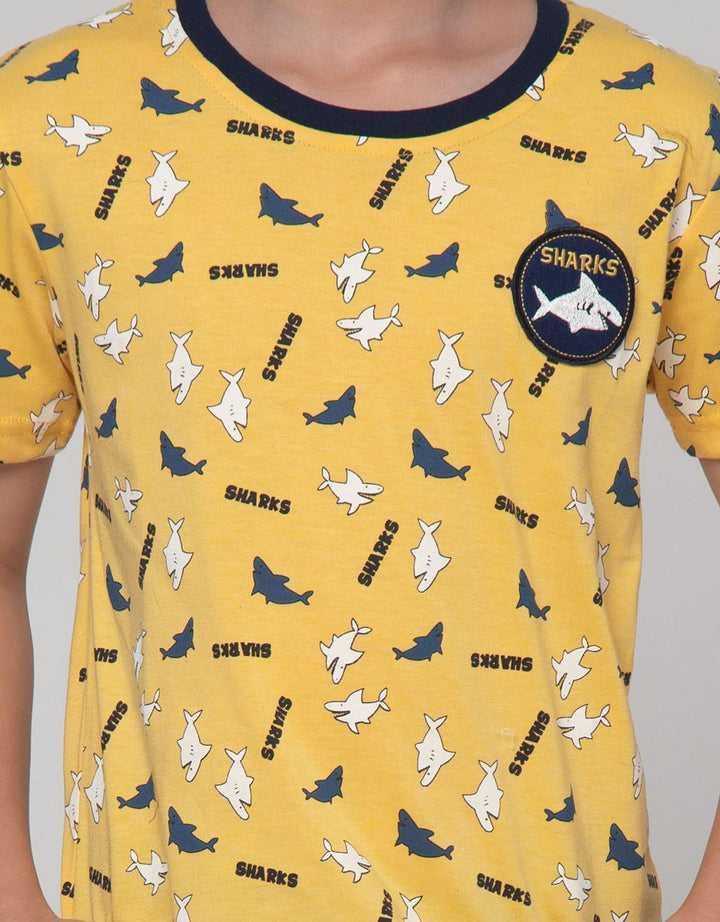 Little M Fish Bordir Kaos Anak Laki-laki