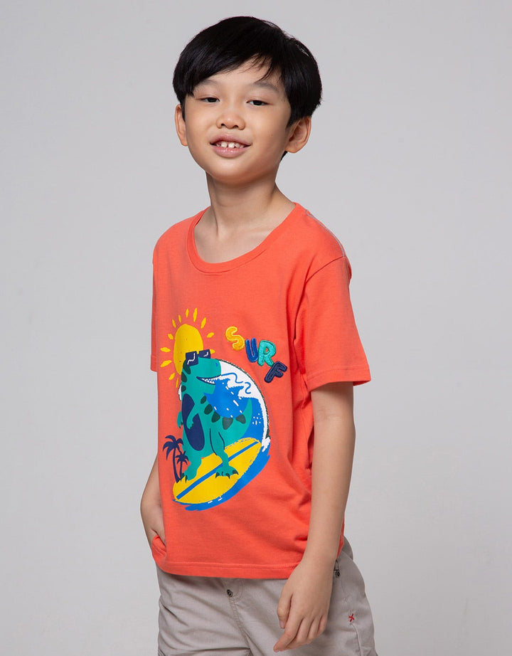 Little M Short Sleeve T-Shirt Dino Surf Handuk