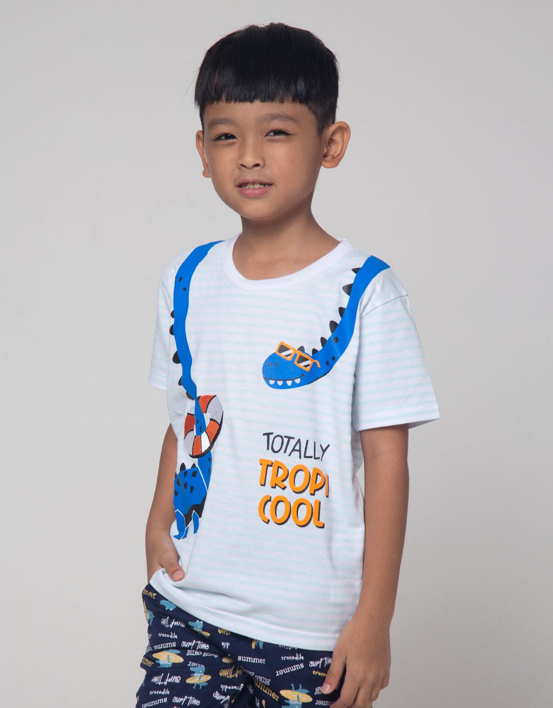 Little M Tropicool Bordir Kaos Anak Laki-laki